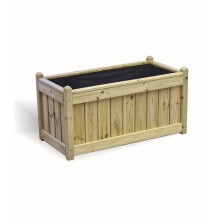Elegant Rectangular Trough Planter - Timber - L50 x W100 x H52 cm - Minimal Assembly Required