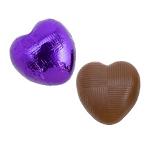 Italian Options Milk Chocolate Hearts, 500 grams approx 83 Pieces, Purple Foil