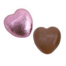 Italian Options Milk Chocolate Hearts, 1 KG approx 166 Pieces, Pink Foil