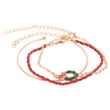 2Sets Xmas Armband Set Met Krans En Comfortabele Zinc Legering