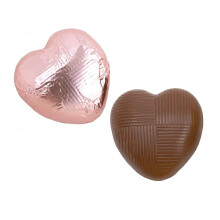 Italian Options Milk Chocolate Hearts, 1 KG approx 166 Pieces, Rose Gold Foil