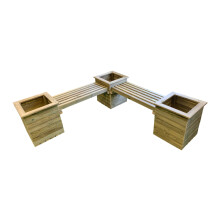 Corner Planter Bench - Timber - L194 x W194 x H55 cm - Minimal Assembly Required