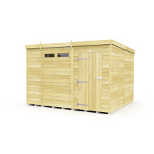 10 x 8 Feet Pent Security Shed - Single Door - Wood - L231 x W302 x H201 cm