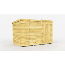 10 x 6 Feet Pent Shed - Single Door Without Windows - Wood - L178 x W302 x H201 cm