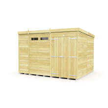 10 x 8 Feet Pent Security Shed - Double Door - Wood - L231 x W302 x H201 cm
