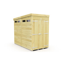 4 x 8 Feet Pent Security Shed - Double Door - Wood - L231 x W127 x H201 cm