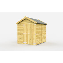 7 x 7 Feet Apex Shed - Double Door Without Windows - Wood - L214 x W214 x H217 cm