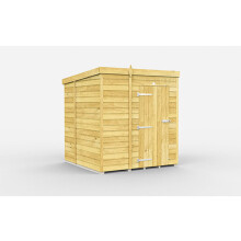 5 x 6 Feet Pent Shed - Single Door Without Windows - Wood - L178 x W158 x H201 cm