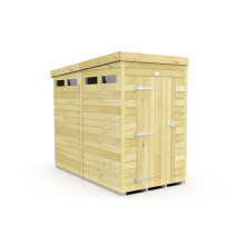 4 x 8 Feet Pent Security Shed - Single Door - Wood - L231 x W127 x H201 cm