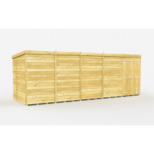 20 x 7 Feet Pent Shed - Double Door Without Windows - Wood - L214 x W589 x H201 cm
