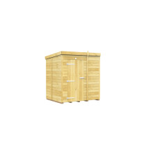 6 x 5 Feet Pent Shed - Single Door Without Windows - Wood - L147 x W185 x H201 cm