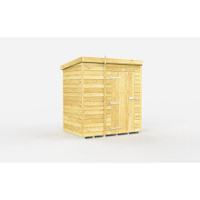 5 x 4 Feet Pent Shed - Single Door Without Windows - Wood - L118 x W158 x H201 cm