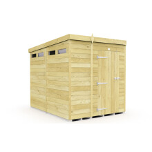 5 x 8 Feet Pent Security Shed - Single Door - Wood - L231 x W158 x H201 cm
