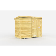 7 x 4 Feet Pent Shed - Single Door Without Windows - Wood - L118 x W214 x H201 cm
