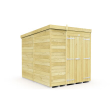 6 x 8 Feet Pent Shed - Double Door Without Windows - Wood - L231 x W185 x H201 cm