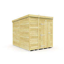 7 x 8 Feet Pent Shed - Single Door Without Windows - Wood - L231 x W214 x H201 cm