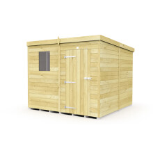 7 x 8 Feet Pent Shed - Single Door With Windows - Wood - L231 x W214 x H201 cm