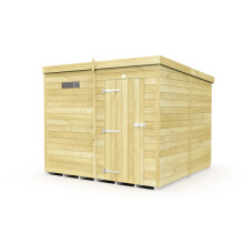 7 x 8 Feet Pent Security Shed - Single Door - Wood - L231 x W214 x H201 cm