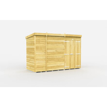 9 x 4 Feet Pent Shed - Double Door Without Windows - Wood - L118 x W276 x H201 cm