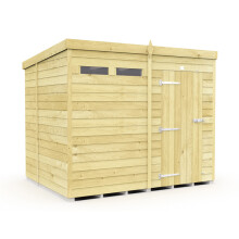 8 x 7 Feet Pent Security Shed - Single Door - Wood - L214 x W243 x H201 cm