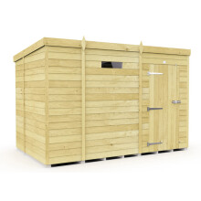 9 x 7 Feet Pent Security Shed - Single Door - Wood - L214 x W276 x H201 cm