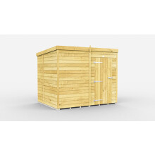 8 x 7 Feet Pent Shed - Single Door Without Windows - Wood - L214 x W243 x H201 cm