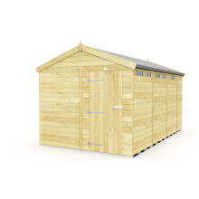 8 x 13 Feet Apex Security Shed - Single Door - Wood - L387 x W231 x H217 cm