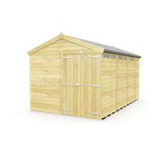 8 x 13 Feet Apex Security Shed - Double Door - Wood - L387 x W231 x H217 cm
