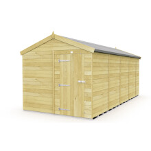 8 x 17 Feet Apex Shed - Single Door Without Windows - Wood - L503 x W231 x H217 cm