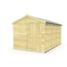 8 x 14 Feet Apex Security Shed - Single Door - Wood - L417 x W231 x H217 cm