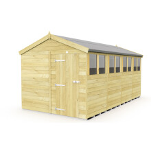 8 x 16 Feet Apex Shed - Single Door With Windows - Wood - L472 x W231 x H217 cm