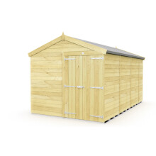 8 x 15 Feet Apex Shed - Double Door Without Windows - Wood - L454 x W231 x H217 cm