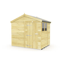 8 x 7 Feet Apex Shed - Single Door With Windows - Wood - L214 x W231 x H217 cm