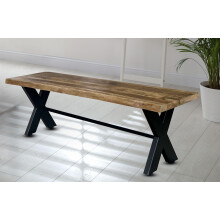 Kerela Bench - Mango Wood/Iron - L44 x W180 x H45 cm - Mango PP Saw Finish