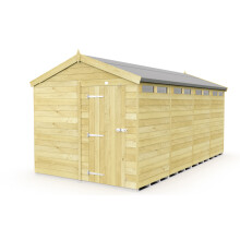8 x 16 Feet Apex Security Shed - Single Door - Wood - L472 x W231 x H217 cm