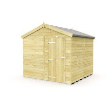 8 x 8 Feet Apex Shed - Single Door Without Windows - Wood - L243 x W231 x H217 cm