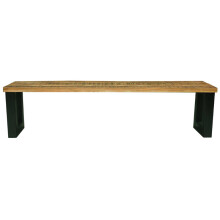 Induse Bench - Mango Wood/Iron - L44 x W180 x H45 cm - Mango PP Saw Finish
