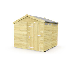 8 x 8 Feet Apex Security Shed - Single Door - Wood - L243 x W231 x H217 cm