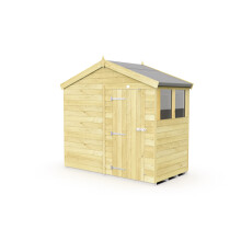 8 x 4 Feet Apex Shed - Single Door With Windows - Wood - L127 x W231 x H217 cm