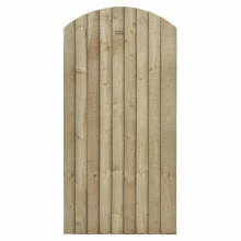 Featheredge Arch Top Gate - Wood - L4.5 x W90 x H180 cm - Sawn Finish