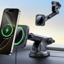 for 15W MagSafe Car Mount Charger, Dashboard/Windshield Suction Cup Magnetic Wireless Charger for iPhone 17e Air 17 Pro Max 16 15 14 Plus 13 12,