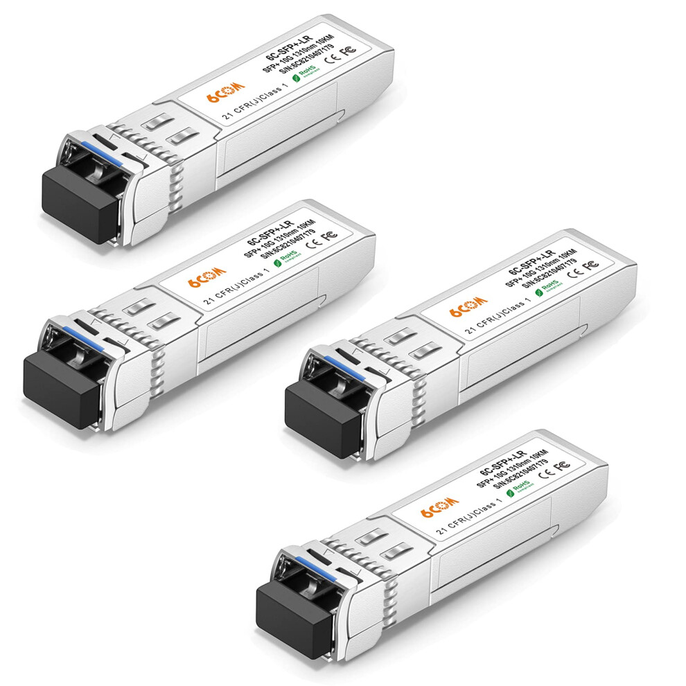 10Gbase-Lr Sfp+ Transceiver, 10G Lc Single Mode Module Ddm, 1310Nm, 10Km For Cisco Sfp-10G-Lr, Meraki Ma-Sfp-10Gb-Lr, Ubiquiti Uf-Sm-10G, Mikrotik, 755361173589
