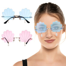 10 Rave Sonnenbrillen Shellförmig Damen Bunt Party Eyewear