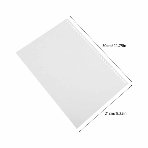 200Sheets White Loose Leaf Punched Paper Reusable Sticker Album Refill 1
