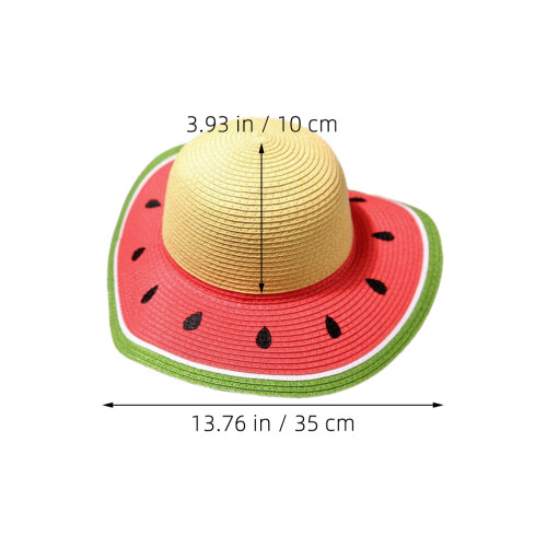 Chapeau Été En Paille Rouge Pastèque Pour Enfants Léger 1