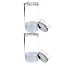 2Pièces Porte-Pinceaux Lavage En Acier Inoxydable Avec Séchage Argenté