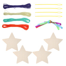 5Ensembles Marque-Pages Creux En Bois Multicolores Kit Broderie DIY
