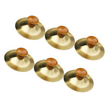 6Pièces Petites Cymbales Dorées Bois Et Métal Sécurisées Enfants