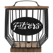 2Pcs Kitchen Coffee Pod and Filter Storage Basket with Wood Lid