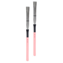6Pièces Balais De Batterie Pour Jazz Acier Rose Manche Bois